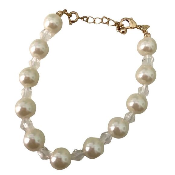 SAQ Faux Pearl with Gold-Tone Bracelet - Picture 2 of 3